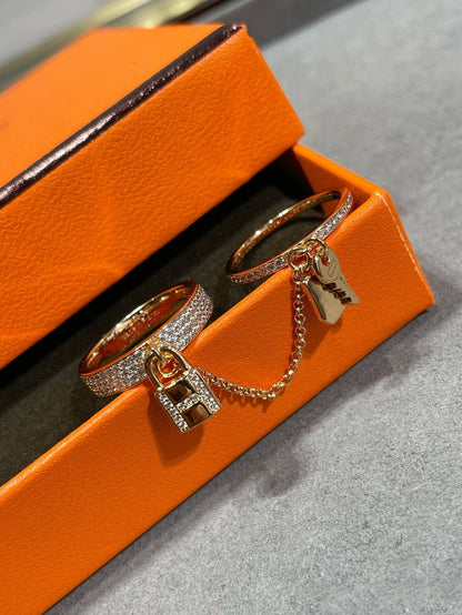 [Azure Tears] HM KELLY GLÖCKCHEN DOPPELRING IN MIT DIAMANTEN