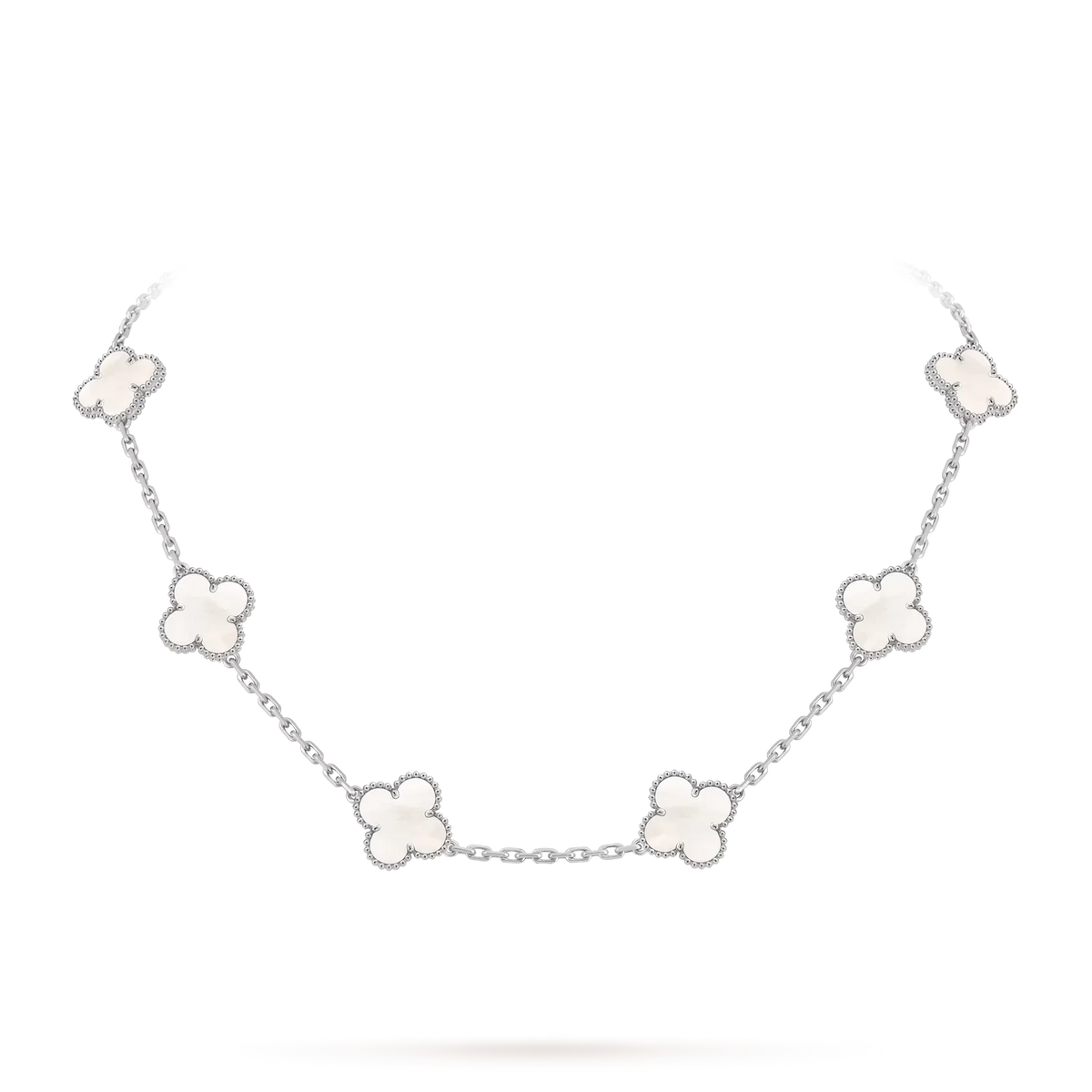 [Azure Tears]CLASSIC LUCKY 10-MOTIF CLOVER NECKLACE WHITE GOLD COLLECTION