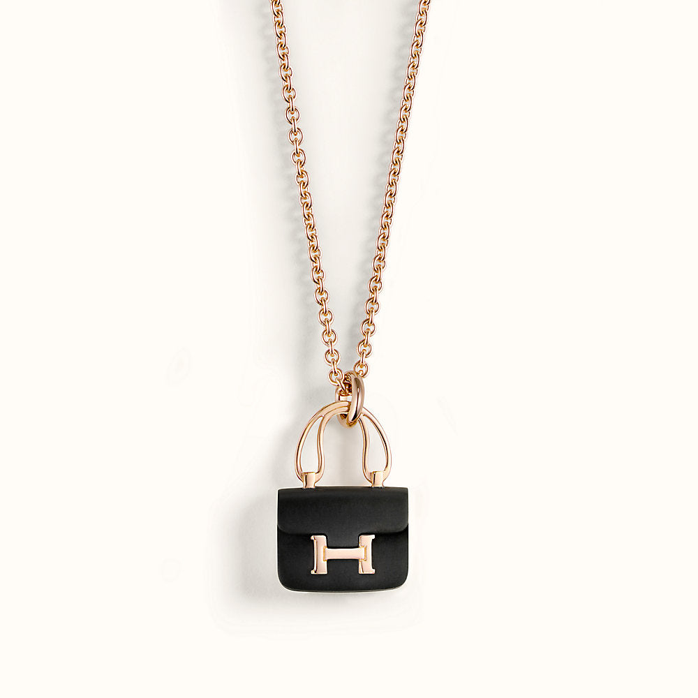 [Azure Tears]CONSTANCE BLACK PEDANT ROSE GOLD HALSKETTE