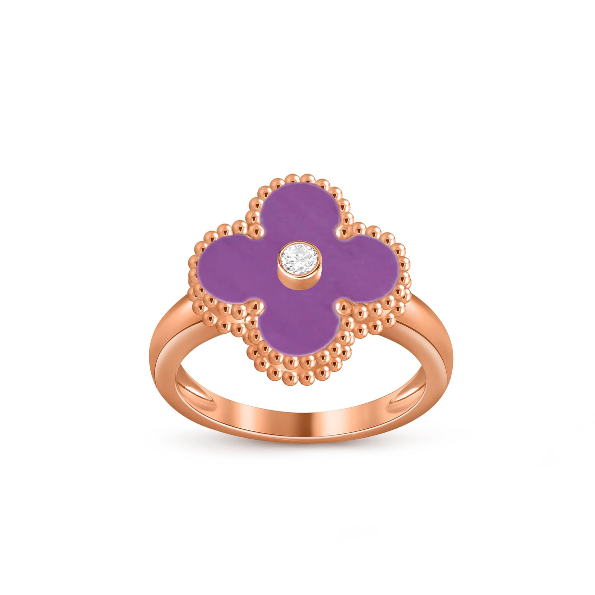 [Azure Tears]GLÜCKKLEE RINGKOLLEKTION AUS ROSÉGOLD MIT DIAMANTENAKZENTEN
