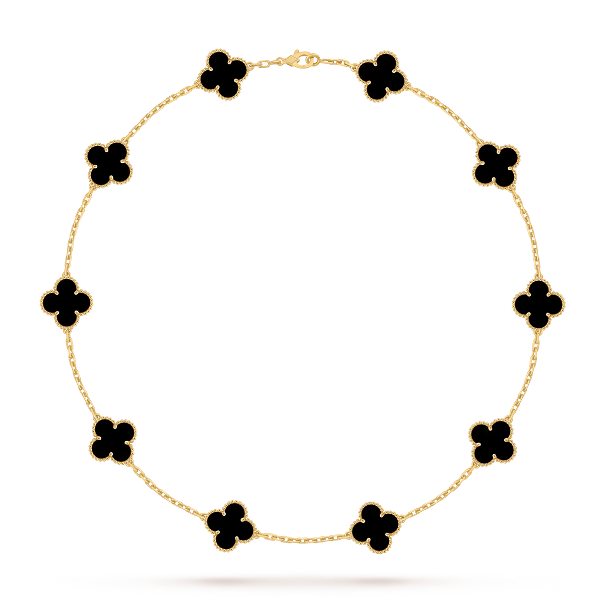 [Azure Tears]KLASSISCHES GLÜCKLICHES 10-BLATT-KLEE-HALSKETTE GOLD KOLLEKTION