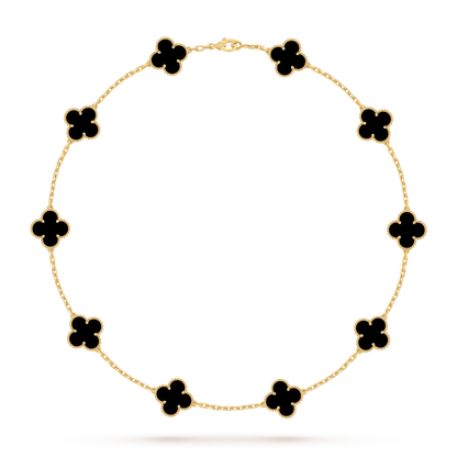 [Azure Tears]KLASSISCHES GLÜCKLICHES 10-BLATT-KLEE-HALSKETTE GOLD KOLLEKTION