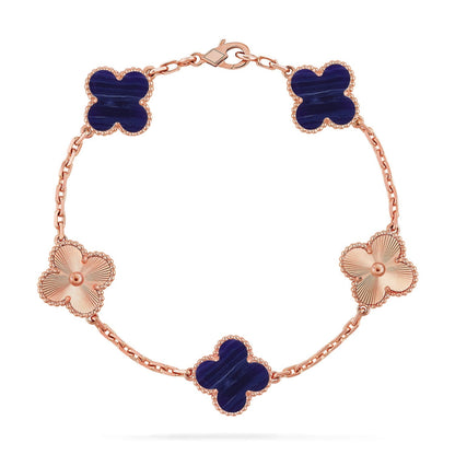[Azure Tears]LUCKY CLOVER 5-MOTIF BRACELET - CHAROITE COLLECTION