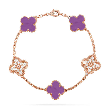[Azure Tears]LUCKY CLOVER 5-MOTIF-ARMBAND – VIOLET COLLECTION