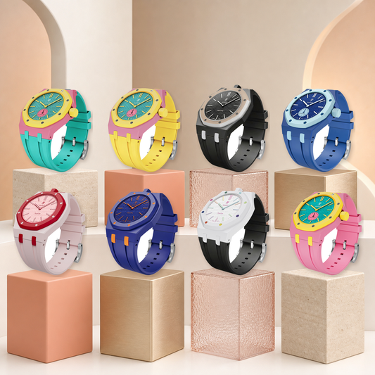 [Azure Tears]Royal Oak Pop Exclusive Bioceramic Gehäuse & Silikonarmband Mix Farbe