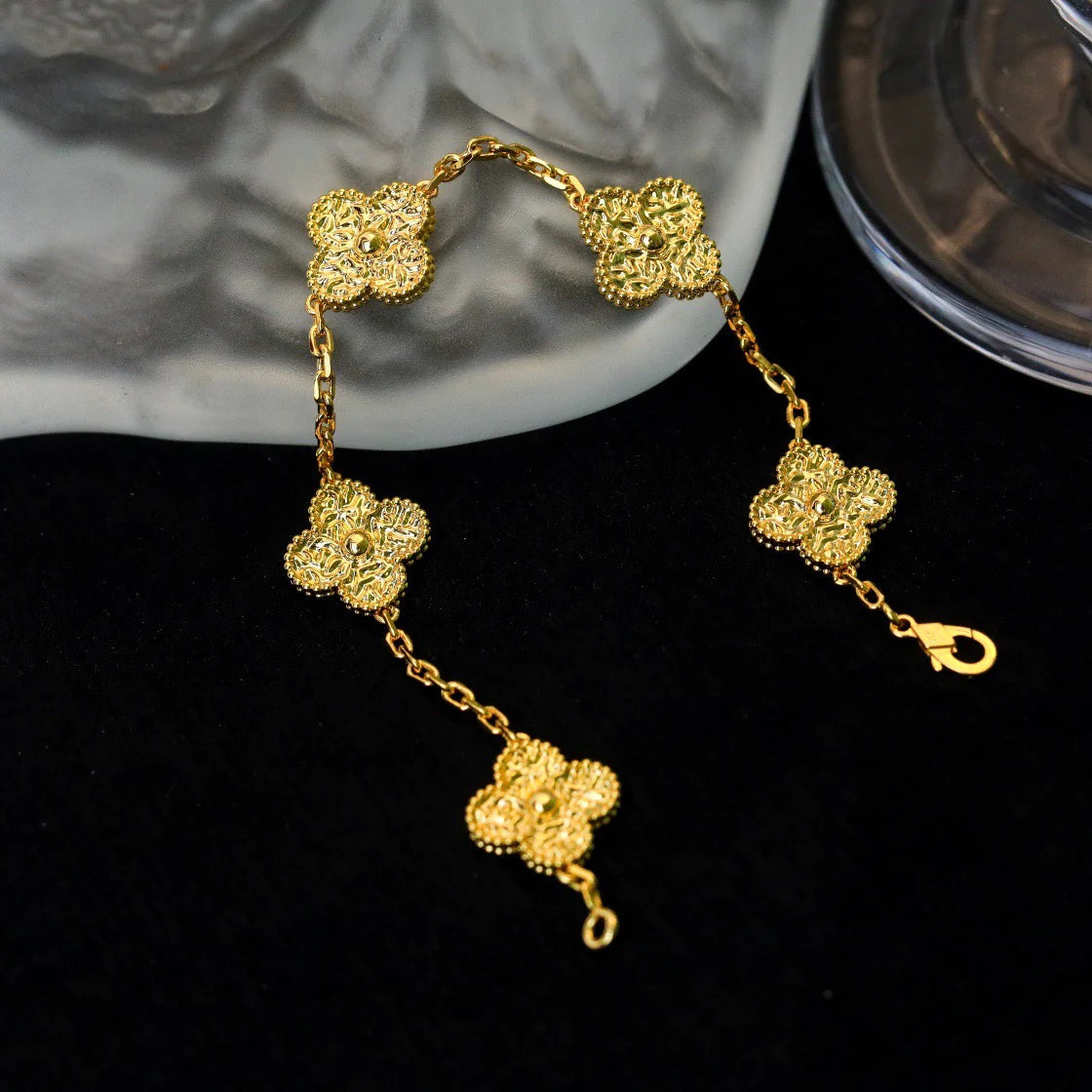 [Azure Tears]LUCKY CLOVER 5-MOTIV-ARMBAND - BRONZIERUNG