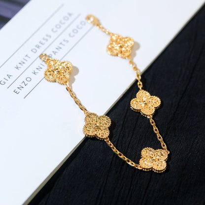[Azure Tears]LUCKY CLOVER 5-MOTIV-ARMBAND - BRONZIERUNG