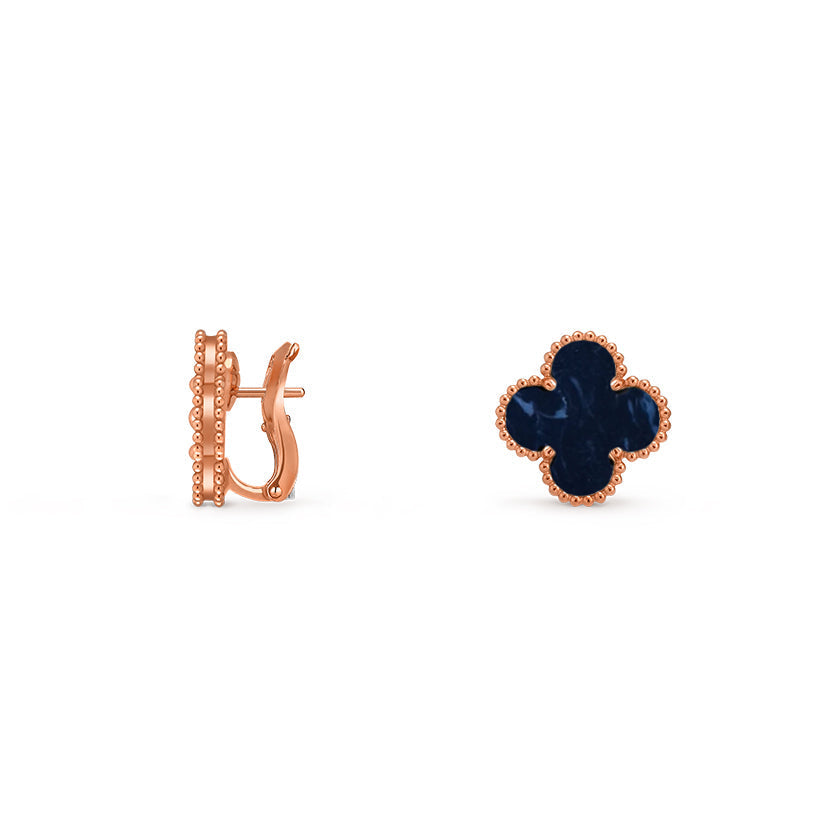 [Azure Tears]15MM CLOVER FLOWER STUD EARRINGS ROSE GOLD COLLECTION