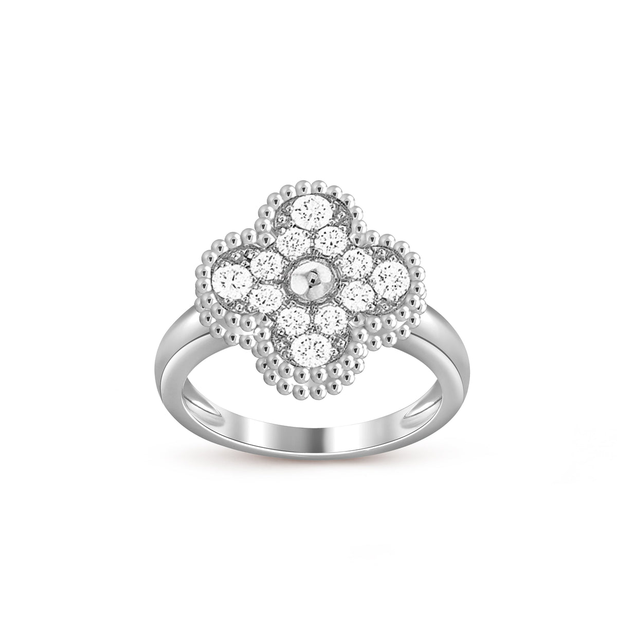 [Azure Tears]LUCKY CLOVER VINTAGE WHITE GOLD RING COLLECTION
