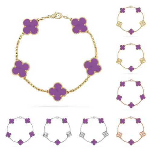 [Azure Tears]LUCKY CLOVER 5-MOTIF-ARMBAND – VIOLET COLLECTION