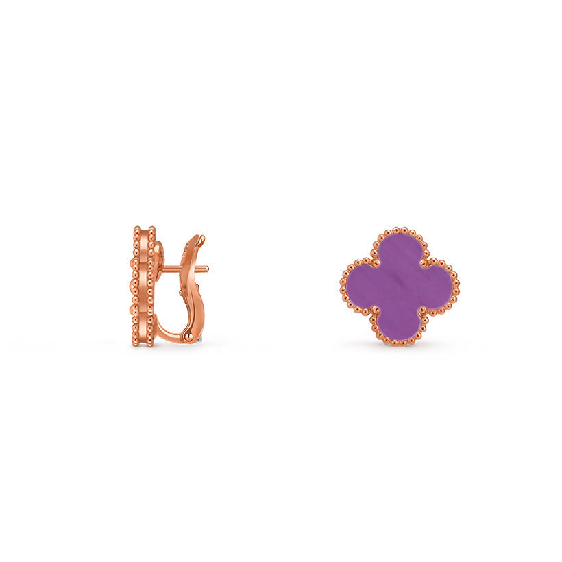 [Azure Tears]15MM CLOVER FLOWER STUD EARRINGS ROSE GOLD COLLECTION