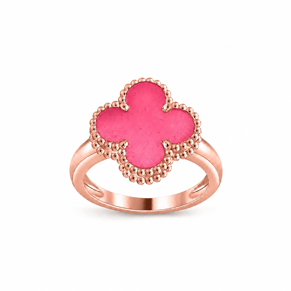 [Azure Tears Jewelry]NEW CLOVER PINK ENAMEL RINGS