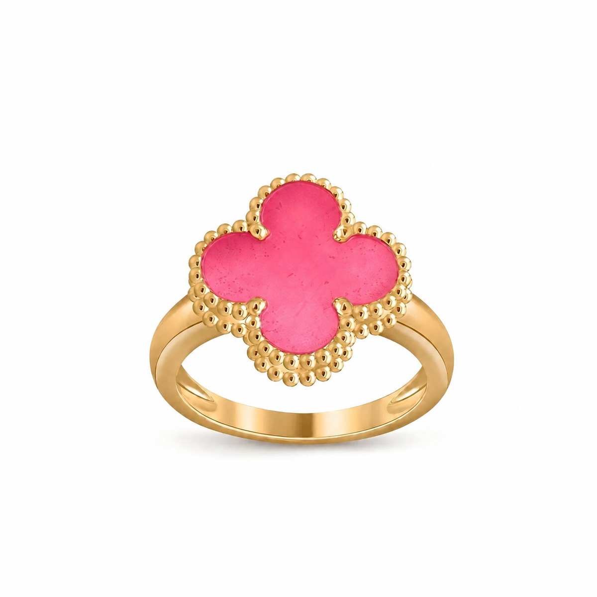 [Azure Tears Jewelry]NEW CLOVER PINK ENAMEL RINGS