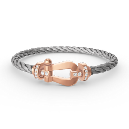 [Azure Tears]FORCE LARGE HORSESHOE HALBER DIAMANT ARMREIF - ROSÉGOLD