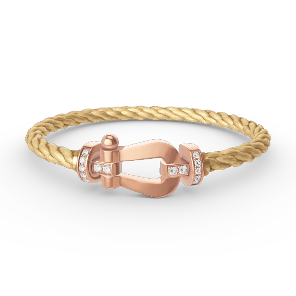 [Azure Tears]FORCE LARGE HORSESHOE HALBER DIAMANT ARMREIF - ROSÉGOLD