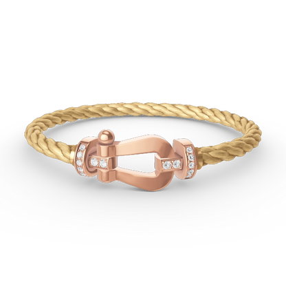 [Azure Tears]FORCE LARGE HORSESHOE HALBER DIAMANT ARMREIF - ROSÉGOLD