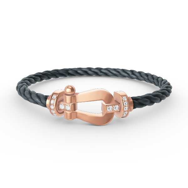 [Azure Tears]FORCE LARGE HORSESHOE HALBER DIAMANT ARMREIF - ROSÉGOLD