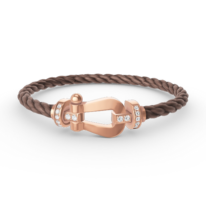 [Azure Tears]FORCE LARGE HORSESHOE HALBER DIAMANT ARMREIF - ROSÉGOLD