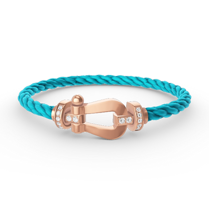 [Azure Tears]FORCE LARGE HORSESHOE HALBER DIAMANT ARMREIF - ROSÉGOLD