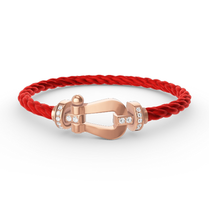 [Azure Tears]FORCE LARGE HORSESHOE HALBER DIAMANT ARMREIF - ROSÉGOLD