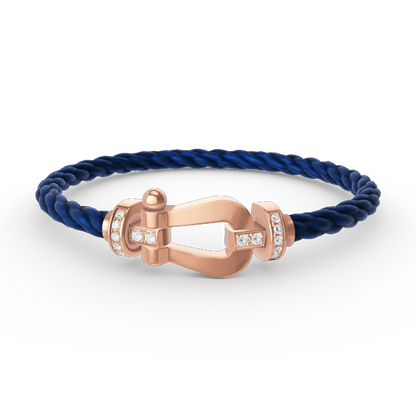[Azure Tears]FORCE LARGE HORSESHOE HALBER DIAMANT ARMREIF - ROSÉGOLD