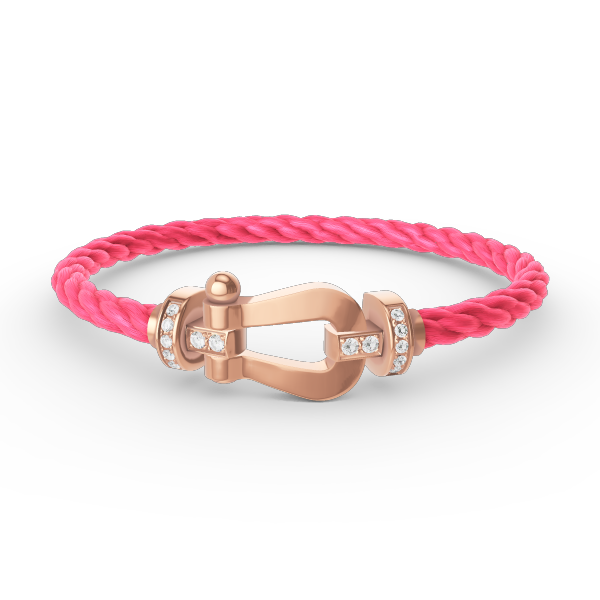 [Azure Tears]FORCE LARGE HORSESHOE HALBER DIAMANT ARMREIF - ROSÉGOLD