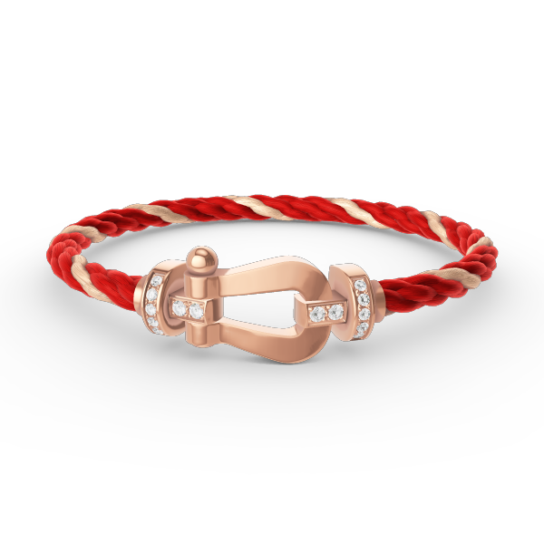 [Azure Tears]FORCE LARGE HORSESHOE HALBER DIAMANT ARMREIF - ROSÉGOLD