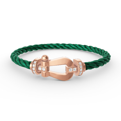 [Azure Tears]FORCE LARGE HORSESHOE HALBER DIAMANT ARMREIF - ROSÉGOLD