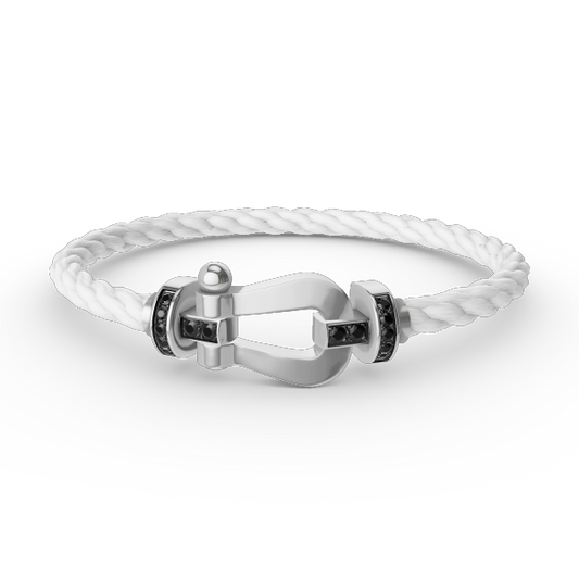 [Azure Tears]FORCE LARGE HORSESHOE BLACK DIAMOND BRACELET - WEISSGOLD