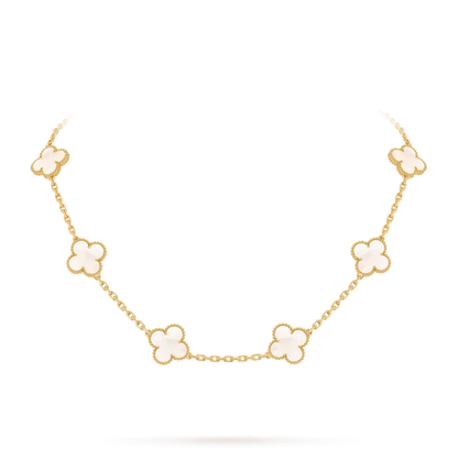 [Azure Tears]KLASSISCHES GLÜCKLICHES 10-BLATT-KLEE-HALSKETTE GOLD KOLLEKTION