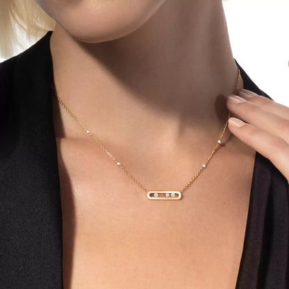 [Azure Tears]MOVE PAVÉ PENDANT 4 MOVING DIAMONDS HALSKETTE
