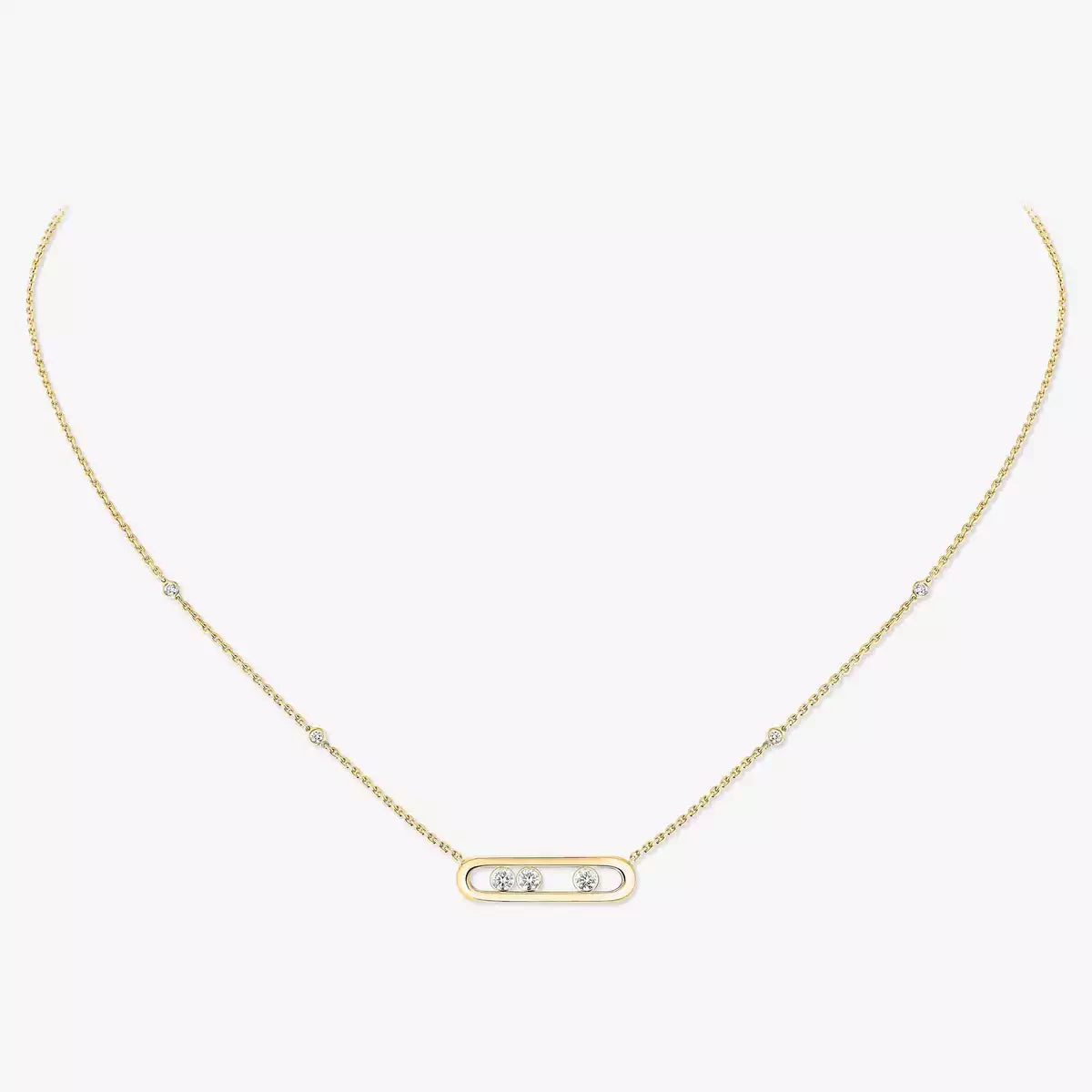 [Azure Tears]MOVE PAVÉ PENDANT 4 MOVING DIAMONDS HALSKETTE
