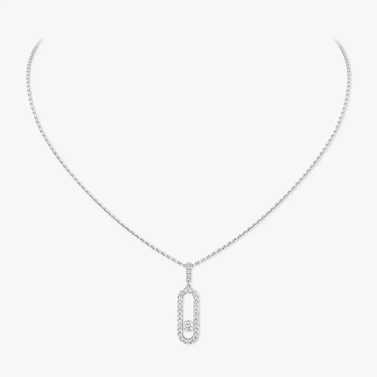 [Azure Tears]MOVE UNO FULL PAVÉ DIAMOND NECKLACE