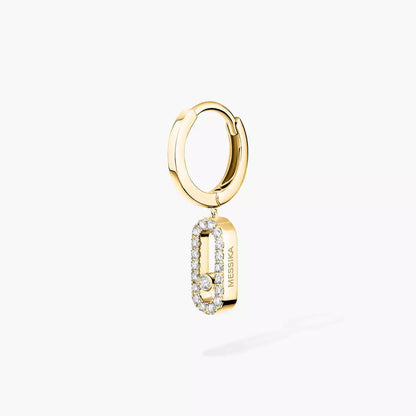[Azure Tears]MOVE UNO SINGLE DIAMOND HOOP EARRINGS