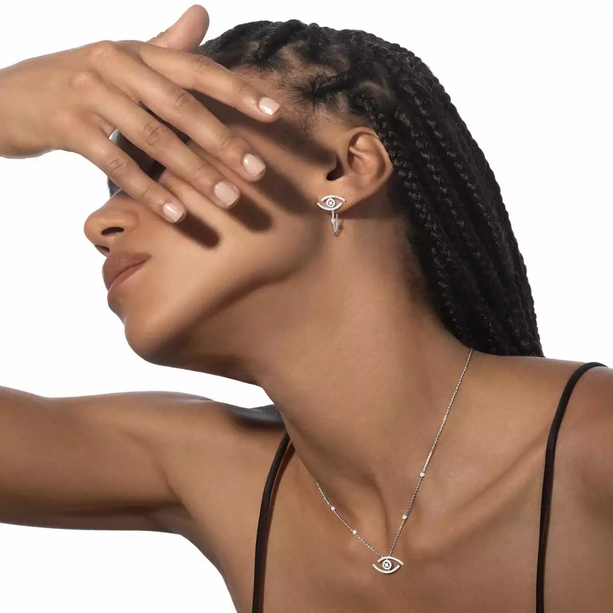 [Azure Tears]LUCKY EYE DIAMOND EARRINGS