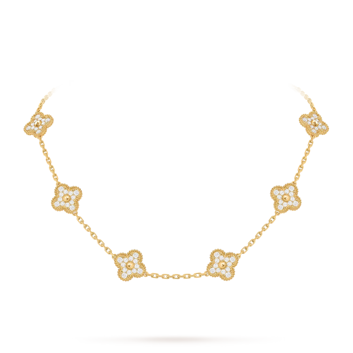 [Azure Tears]KLASSISCHES GLÜCKLICHES 10-BLATT-KLEE-HALSKETTE GOLD KOLLEKTION