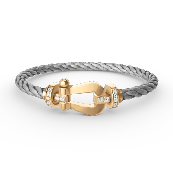 [Azure Tears]FORCE LARGE HORSESHOE HALF DIAMOND BRACELET - GOLD