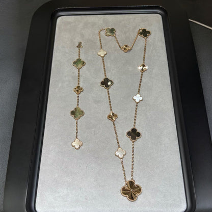 [Azure Tears] ABNEHMBARER STATEMENT-SCHMUCKSETS MIT 15 KLEEBÄTTERN - GRAUES PERLMUTT & LASER