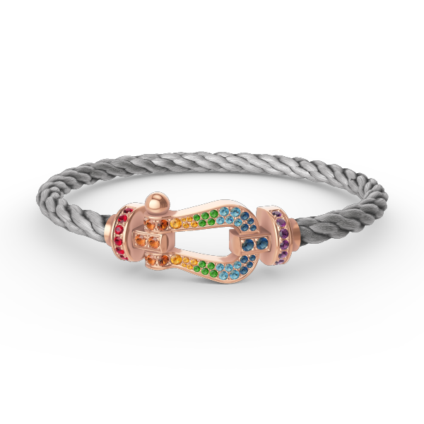 [Azure Tears]FORCE LARGE HUFEISEN FARBENE DIAMANTEN ARMREIF – ROSEGOLD