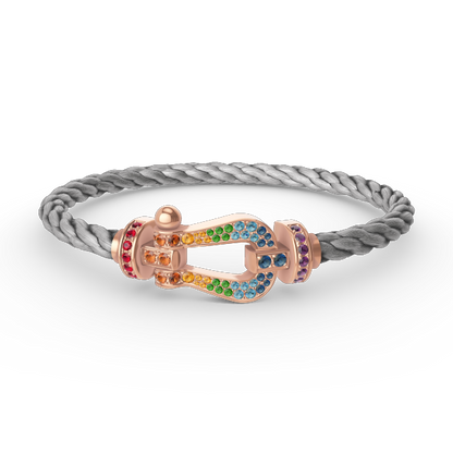 [Azure Tears]FORCE LARGE HUFEISEN FARBENE DIAMANTEN ARMREIF – ROSEGOLD