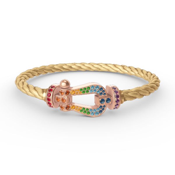 [Azure Tears]FORCE LARGE HUFEISEN FARBENE DIAMANTEN ARMREIF – ROSEGOLD
