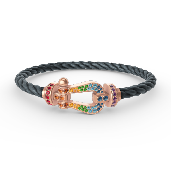 [Azure Tears]FORCE LARGE HUFEISEN FARBENE DIAMANTEN ARMREIF – ROSEGOLD