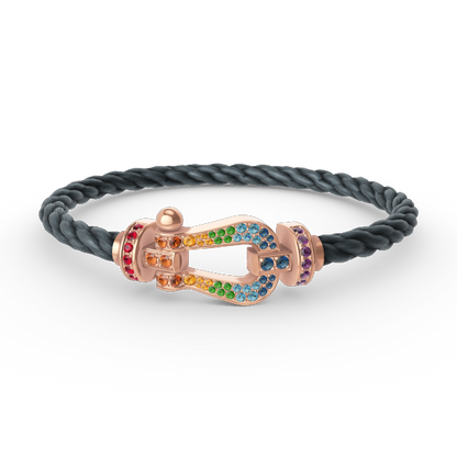 [Azure Tears]FORCE LARGE HUFEISEN FARBENE DIAMANTEN ARMREIF – ROSEGOLD