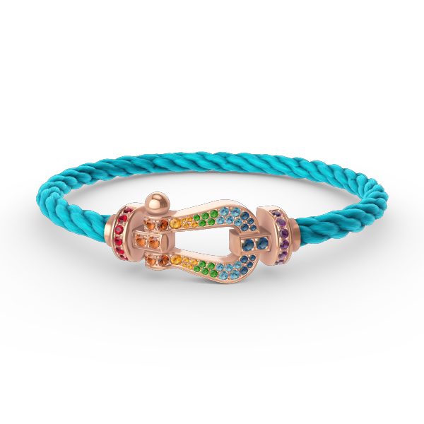 [Azure Tears]FORCE LARGE HUFEISEN FARBENE DIAMANTEN ARMREIF – ROSEGOLD