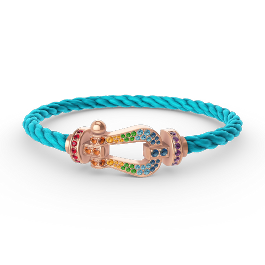[Azure Tears]FORCE LARGE HUFEISEN FARBENE DIAMANTEN ARMREIF – ROSEGOLD