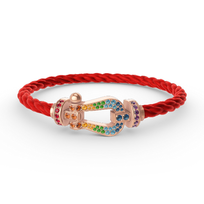 [Azure Tears]FORCE LARGE HUFEISEN FARBENE DIAMANTEN ARMREIF – ROSEGOLD