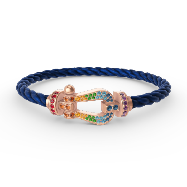[Azure Tears]FORCE LARGE HUFEISEN FARBENE DIAMANTEN ARMREIF – ROSEGOLD