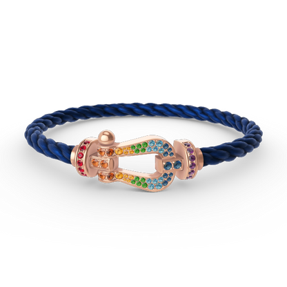 [Azure Tears]FORCE LARGE HUFEISEN FARBENE DIAMANTEN ARMREIF – ROSEGOLD