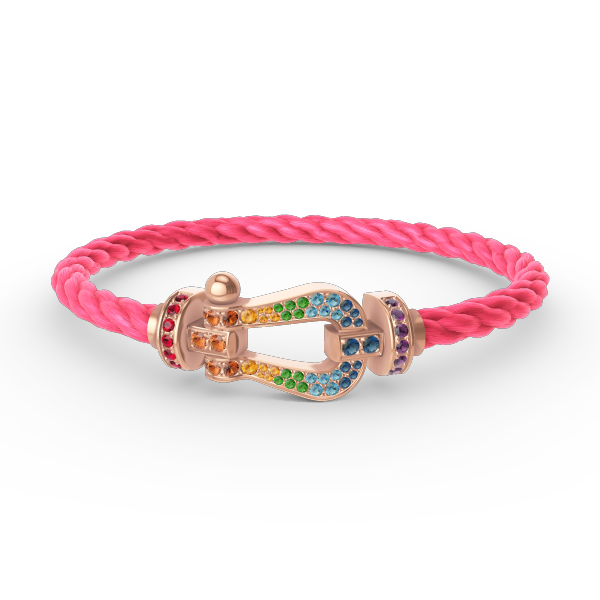 [Azure Tears]FORCE LARGE HUFEISEN FARBENE DIAMANTEN ARMREIF – ROSEGOLD