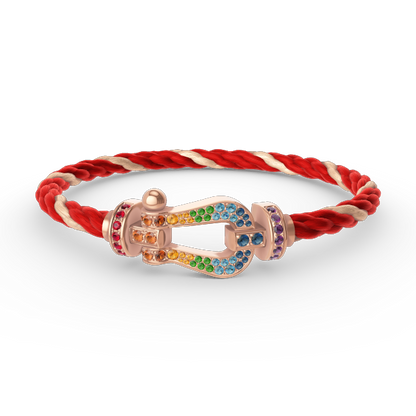 [Azure Tears]FORCE LARGE HUFEISEN FARBENE DIAMANTEN ARMREIF – ROSEGOLD